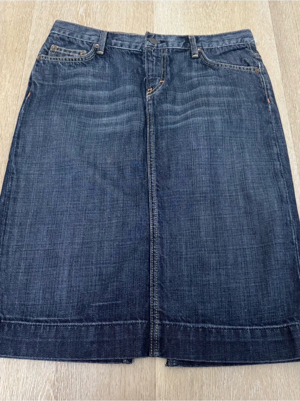 J Crew Classic Dark Wash Denim Skirt
